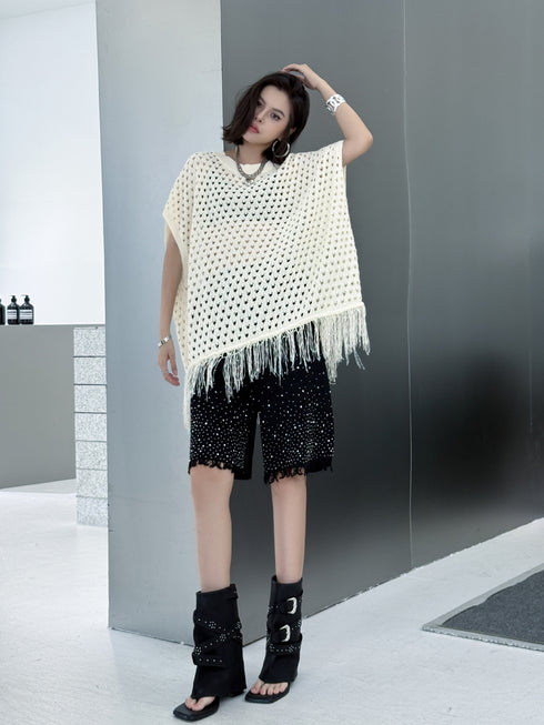 Fringe Knit Oversize Top